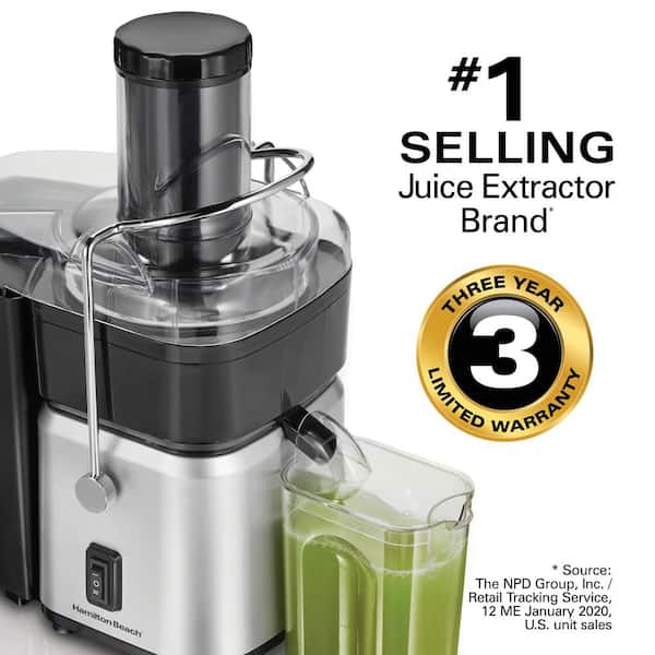 Hamilton Beach 700-Watt 30 oz. Black and Stainless Steel Centrifugal Juice  Extractor with Whole Fruit Feed Tube 67840 - The Home Depot