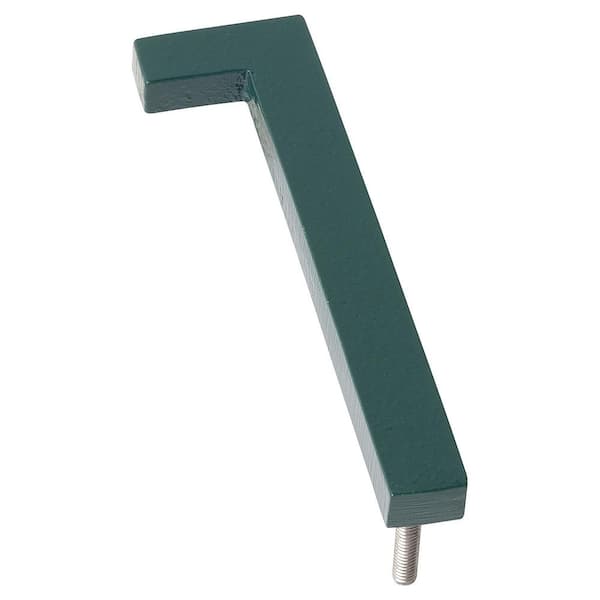 null 16 in. Hunter Green Aluminum Floating or Flat Modern House Numbers 0-9 - 1