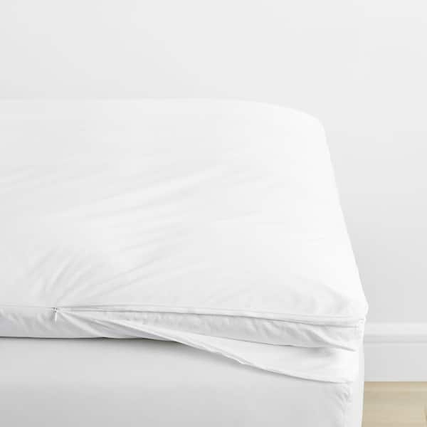 The Company Store Company Cotton Percale White Cotton King Featherbed Cover