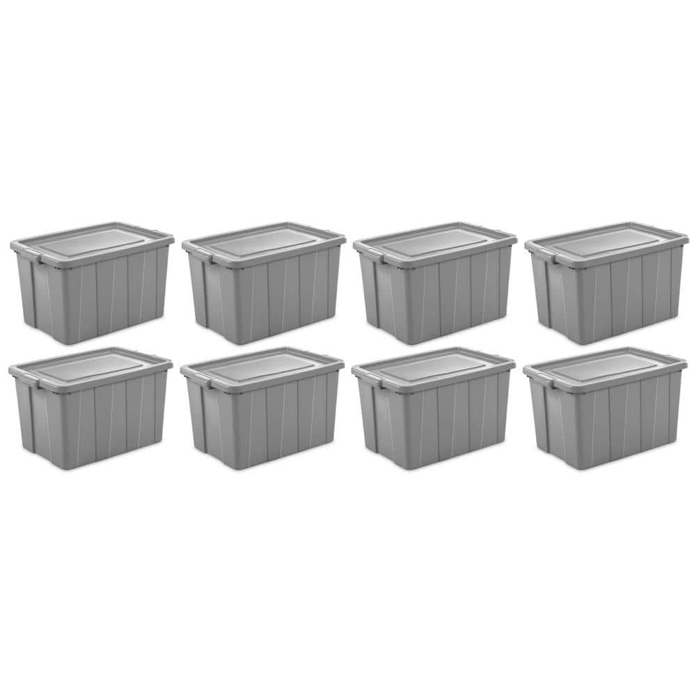 Sterilite Tuff1 30-Gal. Plastic Storage Bin in Gray (8-Pack) 8 x 16796A04 -  The Home Depot