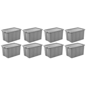 Tuff1 30-Gal. Plastic Storage Bin in Gray (8-Pack)