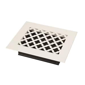 Tuscan 8 in. x 6 in. White/Powder Coat, Steel Floor Vent with Opposed Blade Damper