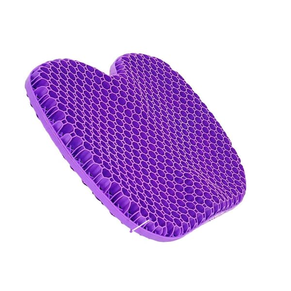Gel Seat Cushion for Long Sitting, Soft Breathable Purple Honeycomb Office  Chair Cushion for Back Sciatica Tailbone Pain Relief