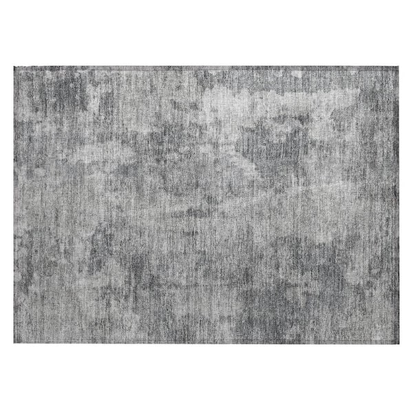 Gray 2 ft. x 3 ft. Woven Abstract Rectangle Indoor/Outdoor Area Rug