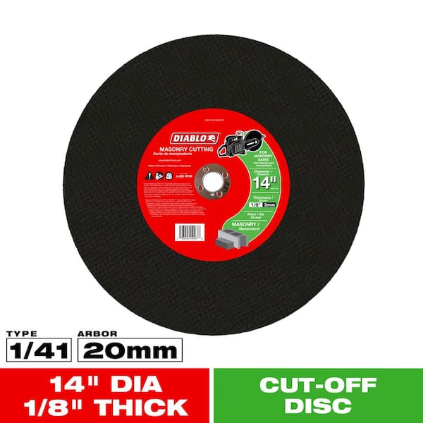 DIABLO 14 in. x 1/8 in. x 20 mm Masonry High Speed Cut-Off Disc