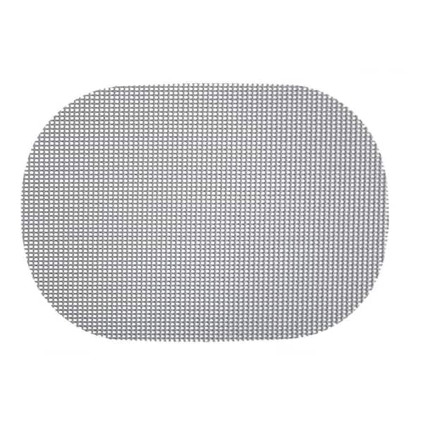 Fishnet 17 in. x 12 in. Ultimate Gray PVC Covered Jute Oval Placemat (Set of 6)