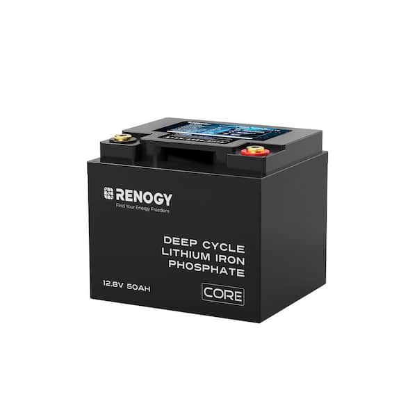 12V 50Ah Core Series Deep Cycle Lithium Iron Phosphate, 5000 Deep Cycles, BMS Upgrade, Backup Power for Trolling motor