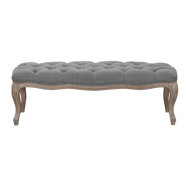 Picket House Furnishings Regal Tufted Bench in Slate