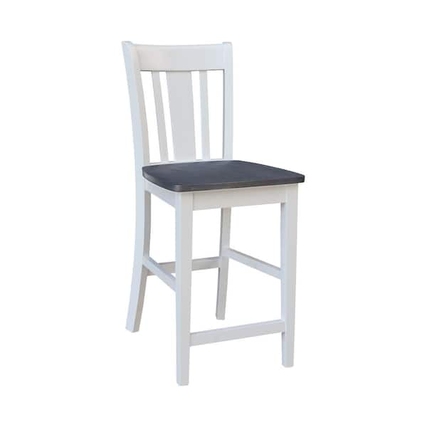 International Concepts 24 in. H White/Gray San Remo Counter Height Stool
