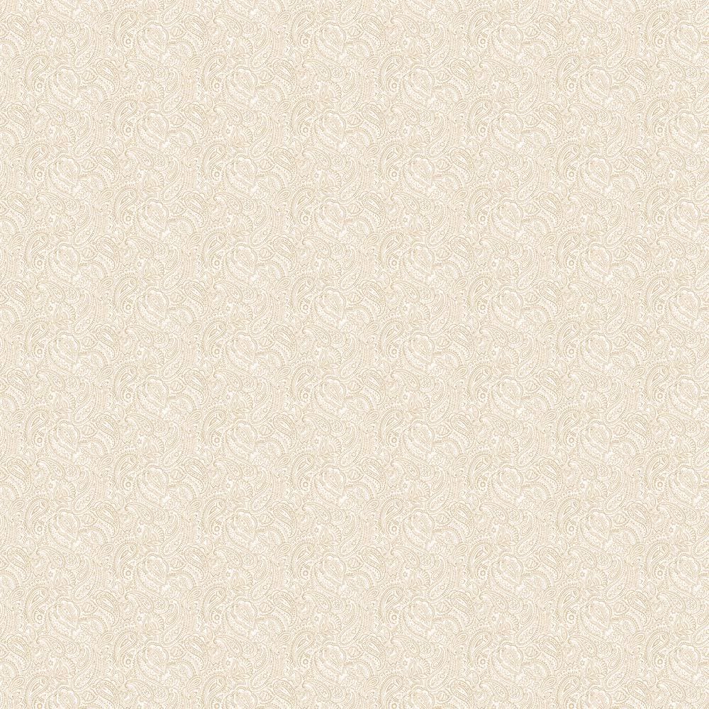 Small Paisley Beige Matte Finish Non-Woven Paper Non-Pasted Wallpaper Roll