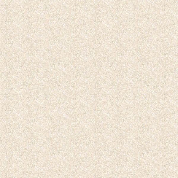 Small Paisley Beige Matte Finish Non-Woven Paper Non-Pasted Wallpaper Roll