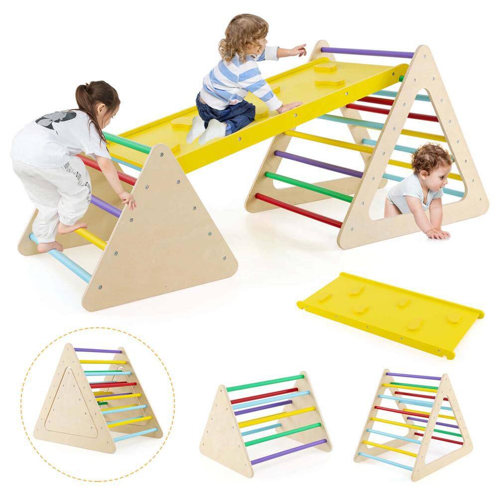 5 in 1 Montessori Triangle Set 3-Piece Wooden Toddler Climbing Playset with Nesting Large price history on PriceWatchPro