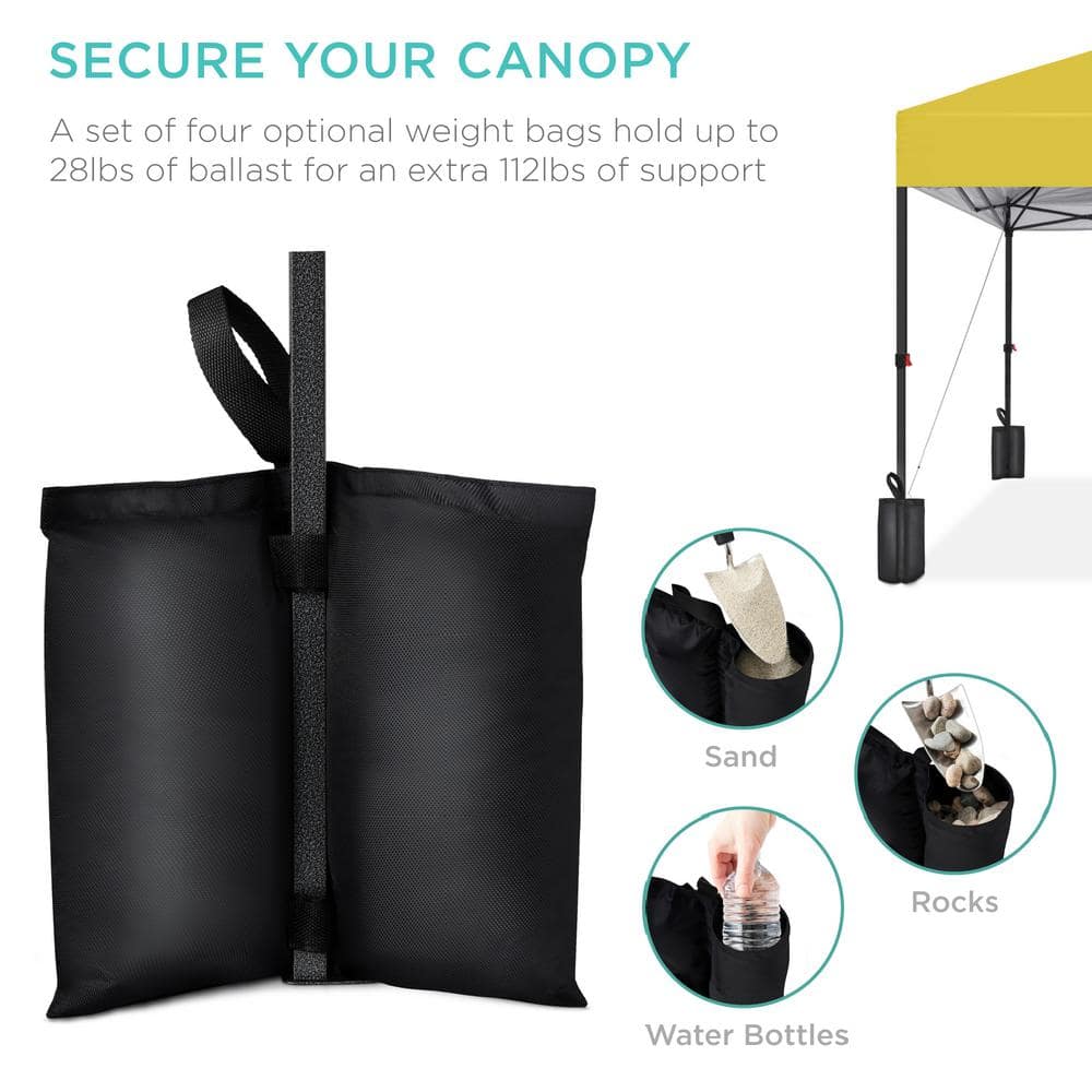 10x10ft Yellow Steel Frame Pop Up Canopy with Wheeled Case