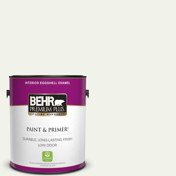 BEHR PREMIUM PLUS 1 gal. #BWC-05 Quiet Whisper Eggshell Enamel Low Odor Interior Paint & Primer