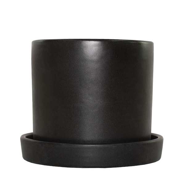 national PLANT NETWORK NPN 5 in. L x 5 in. W x 5 in. H 1qt. Semi Matte Black Indoor Ceramic Hyde (1-Pack)