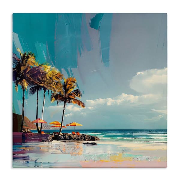 Stupell Industries Contemporary Shoreline in Summer by Irena Orlov Unframed Coastal Graphic Art Print 17 in. x 17 in.