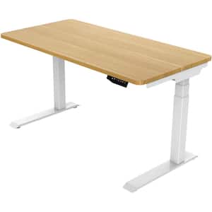 55 in. x 27 in. Tan Metal Standing Electric Desk with Adjustable Heights