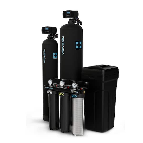 5-stage Whole House Well Water Filtration and Softener Bundle - Filters and Reduces Iron, Odor, Sediment, and Hard Water