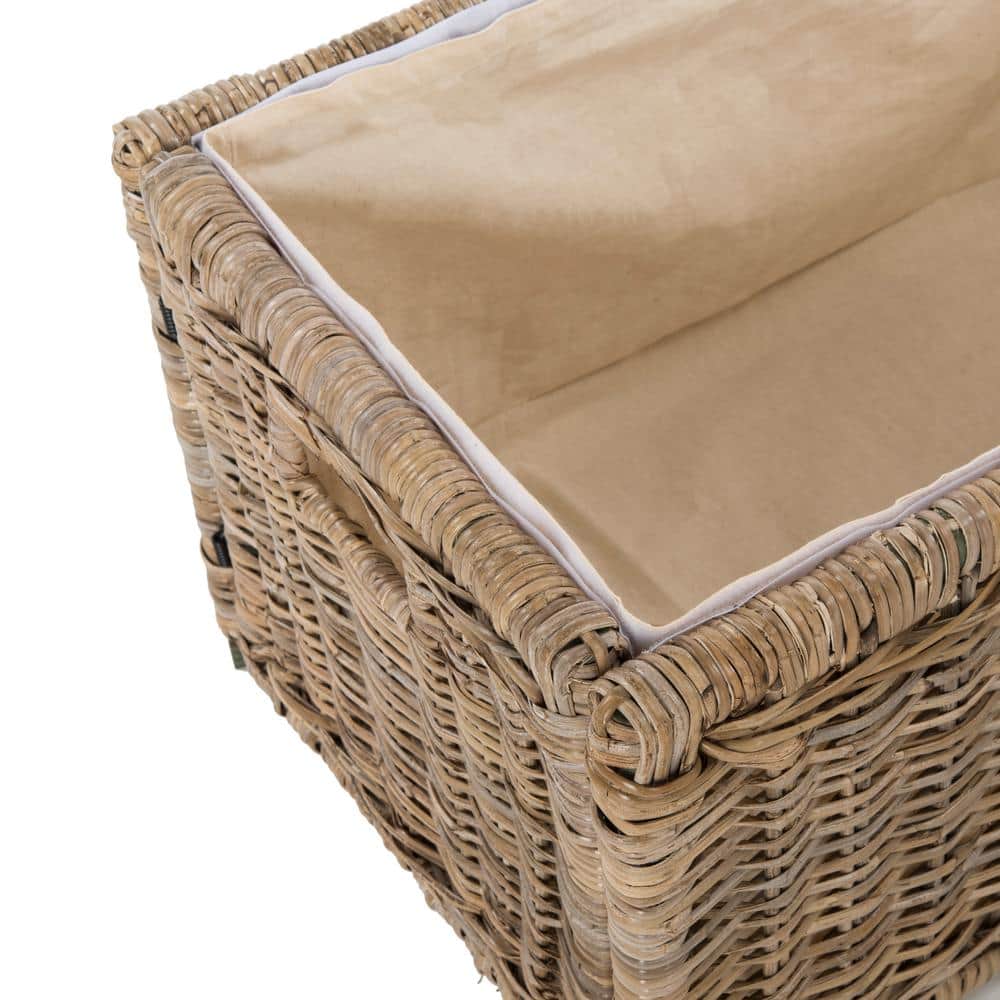 Elijah Natural Wicker Storage Trunk with Removable Lid