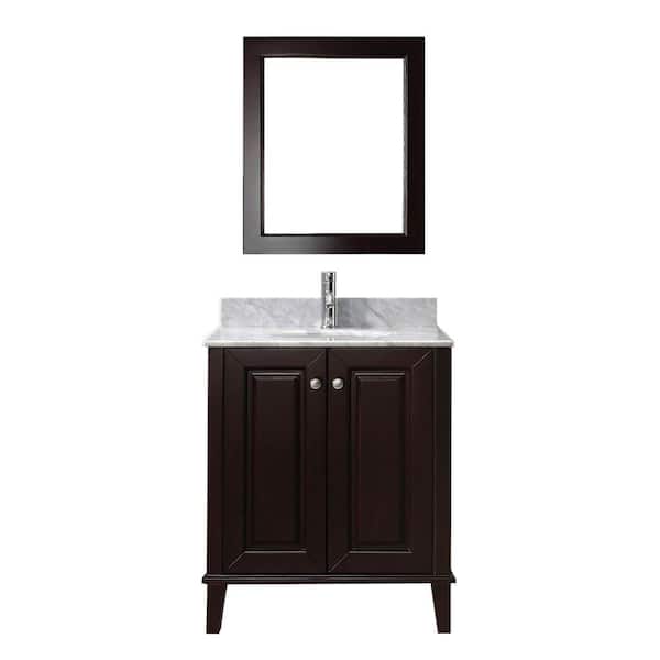 Studio Bathe Lily 30 in. Vanity in Chai with Marble Vanity Top in Chai and Mirror