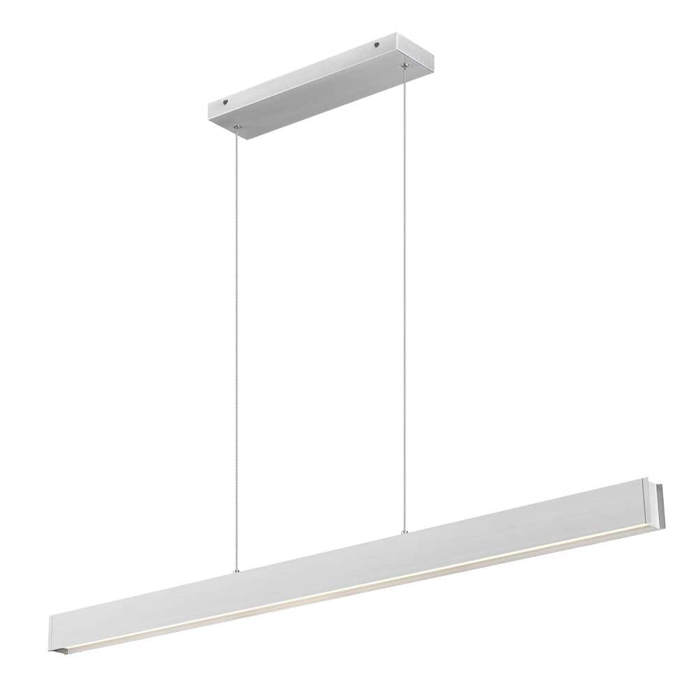 Hudson 55 inch Brushed Nickel 1 Light Integrated LED Linear Chandelier with