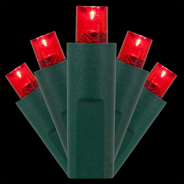 Kringle Traditions 25 ft. 50-Light Red 5 mm LED Balled Mini Light Set
