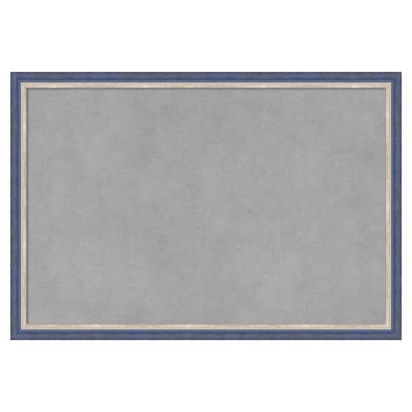 Amanti Art Theo Blue Narrow 19 in. x 13 in. Framed Magnetic Board