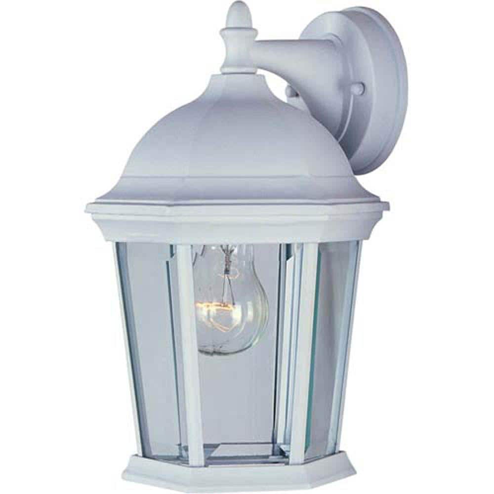 White Glass Dimmable 12" Outdoor Wall Lantern