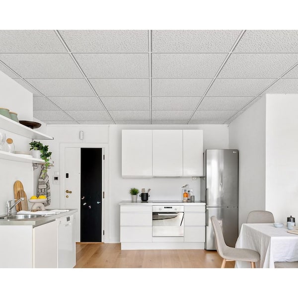 Gigrwiin White 2 ft. x 4 ft. Decorative Textured Ceiling Tile 80