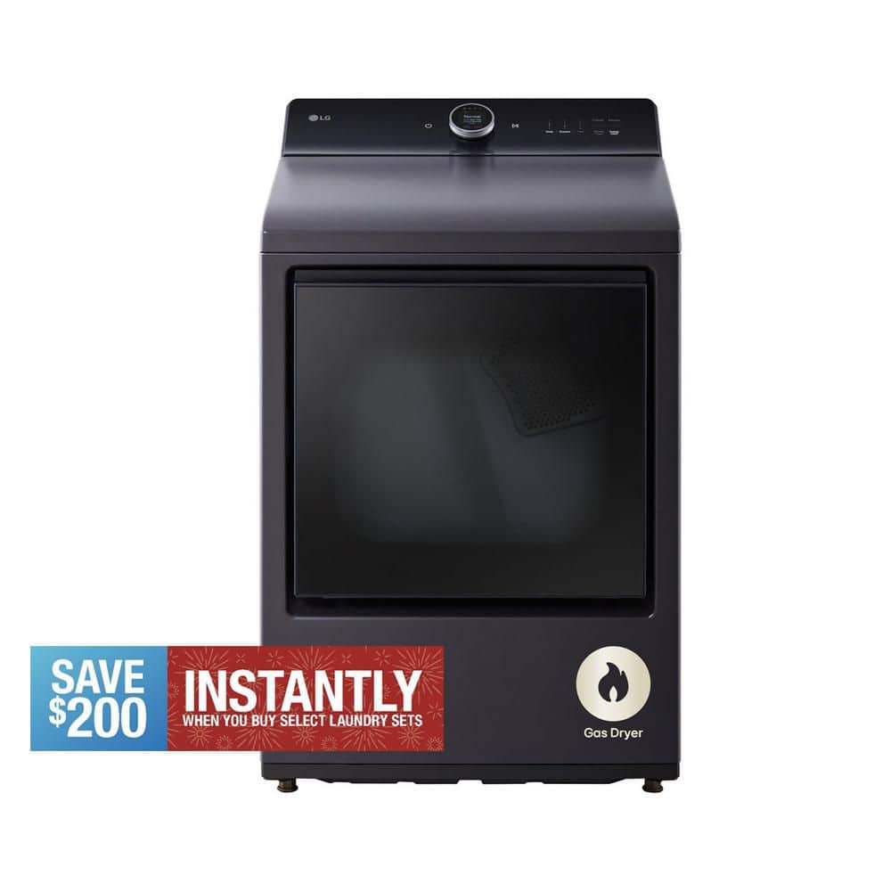 7.3 cu. ft. Vented SMART Gas Dryer in Matte Black with EasyLoad Door, TurboSteam and Sensor Dry Technology