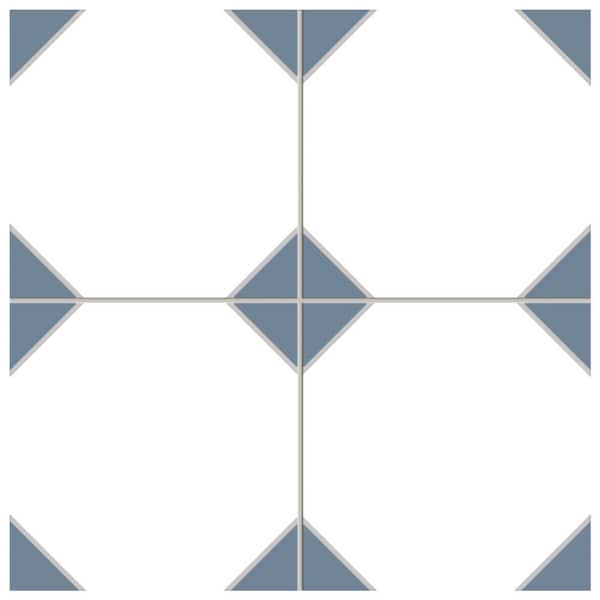 Canterbury Blue 13 in. x 13 in. Porcelain Floor and Wall Take Home Tile Sample