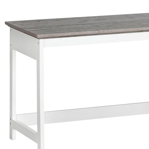 Saint Birch Finley 59-inch Writing Desk, White/Gray Oak