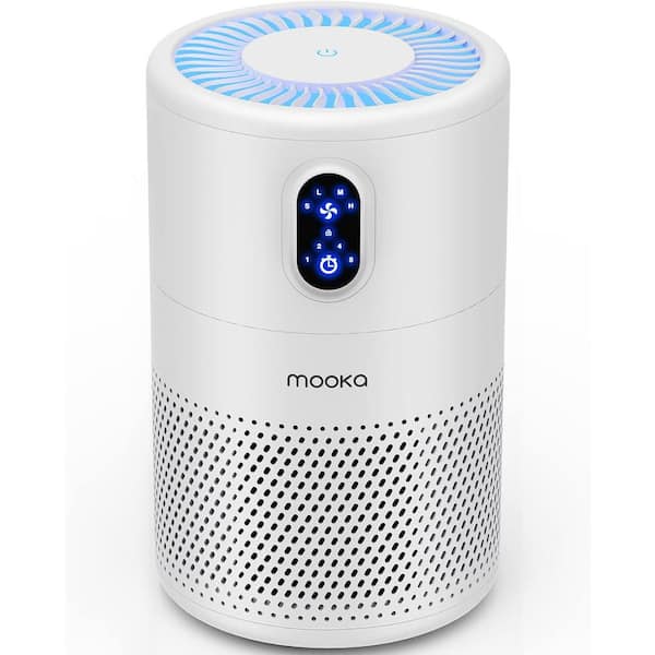 Mooka Tower Air Purifiers for Home Large Room up to 1076 sq. ft. with H13 True HEPA Air Filter Cleaner, White