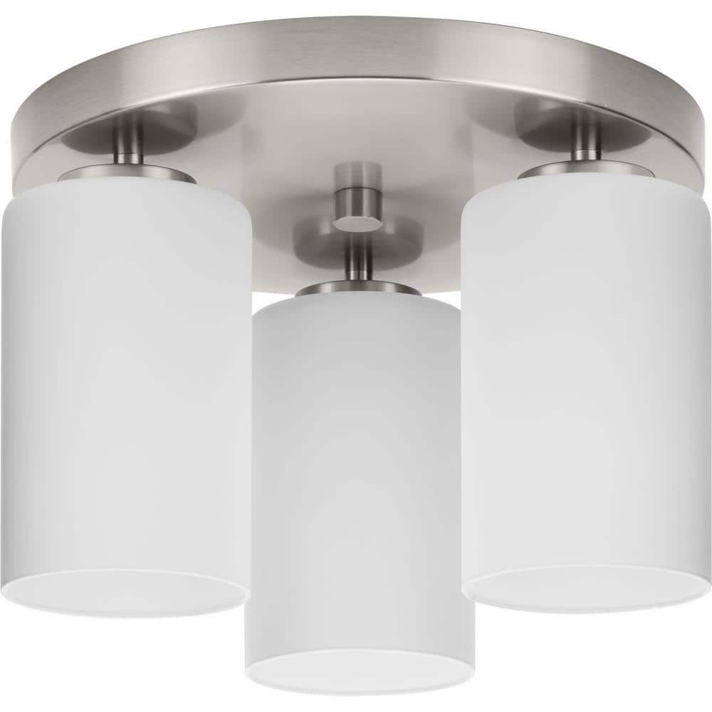 Cofield 3-Light Brushed Nickel Flush Mount with Glass Shades