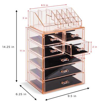 IDESIGN Drawers - 3 Drawer Slim Vanity Organizer in Clear 37060 - The Home  Depot