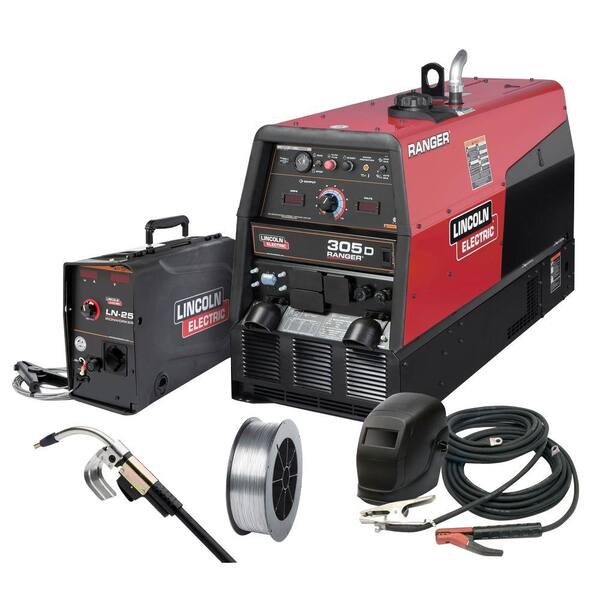 Lincoln Electric 300 Amp Ranger 305 D Diesel Engine Driven Multi-Process DC Welder One-Pak, 10 kW Peak Generator (Kubota Tier 4 Diesel)