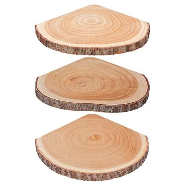 7 in. W x 11 in. D Rustic Wood Decorative Wall Shelf 3-Pieces Corner Shelf