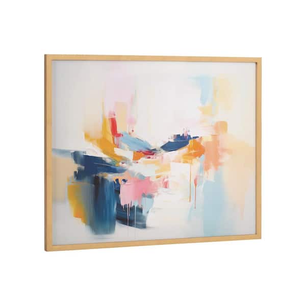 Kate and Laurel Gallery Elegant Coastal Beach Abstract by the Creative Bunch Studio Gold Framed Art Print 20 in. x 16 in.