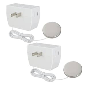 White 8 ft. Extension Cord Touch Dimmer Switch, Touch Pad Control with 3-Levels of Dimming ETL Listed (2-Pack)