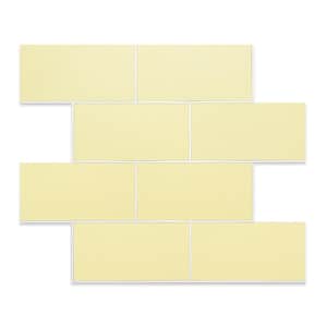 12 in. x 12 in. PVC Shiny Yellow Peel and Stick Backsplash Subway Tiles for Kitchen (10-Sheets/10 sq. ft.)