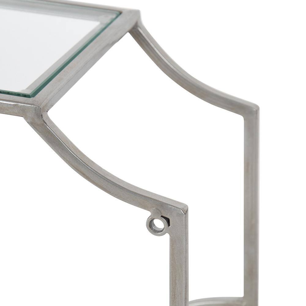 Ciel Silver Glass and Metal Wall Shelf Set