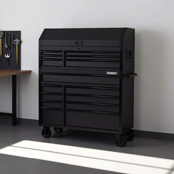 Tool Storage 52 in. W x 20 in. D Heavy Duty Rolling Tool Chest Combo in Matte Black