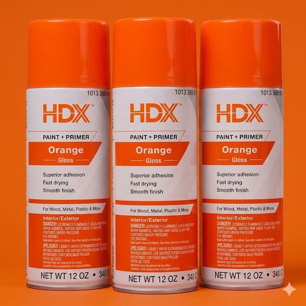 12 oz. Gloss Orange Paint and Primer Spray Paint