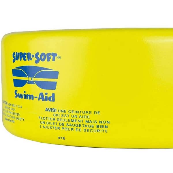 Yellow Vinyl Single Super Soft Water Ski Buoyancy Belt Waist Float, Medium
