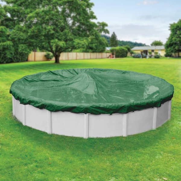Robelle Optimum 15 ft. Round Green Solid Above Ground Winter Pool Cover