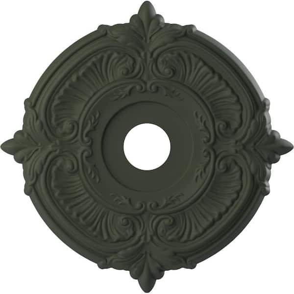 Ekena Millwork Attica UltraCover Satin Hunt Club Green 19 in. H x 19 in. W x 1 in. D Ceiling Medallion