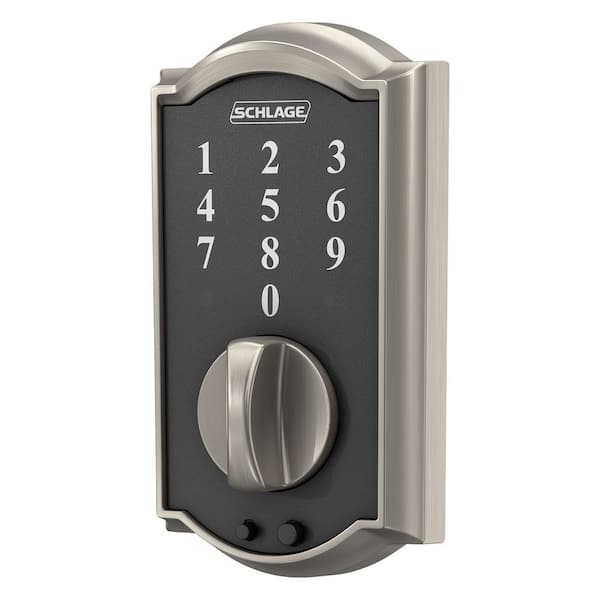 Camelot Satin Nickel Touch Electronic Door Lock Deadbolt and Georgian Knob Camelot Satin Nickel Touch Electronic Door Lock Deadbolt and Georgian Knob