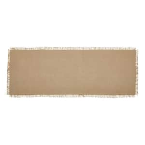 Burlap Natural 8 in. W x 24 in. L Tan Solid Fringed Cotton Table Runner
