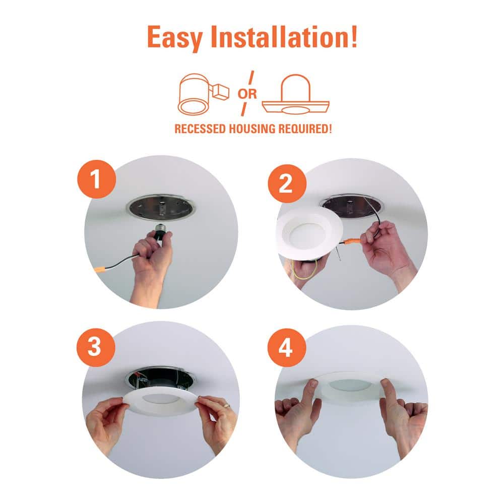 White Aluminum 5/6 Inch LED Recessed Lighting Pack