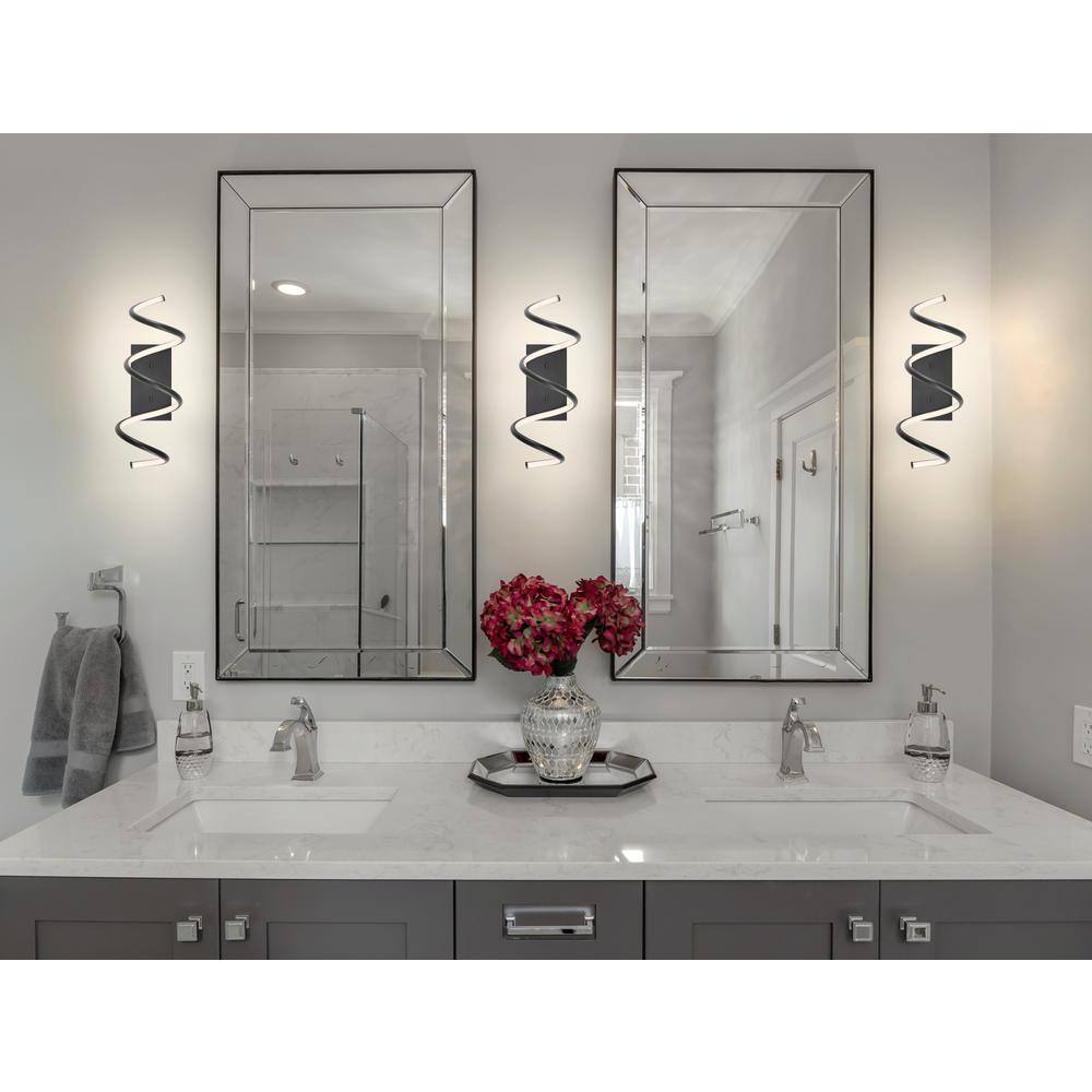 Scribble 20.5" Black Modern LED Vanity Wall Sconce